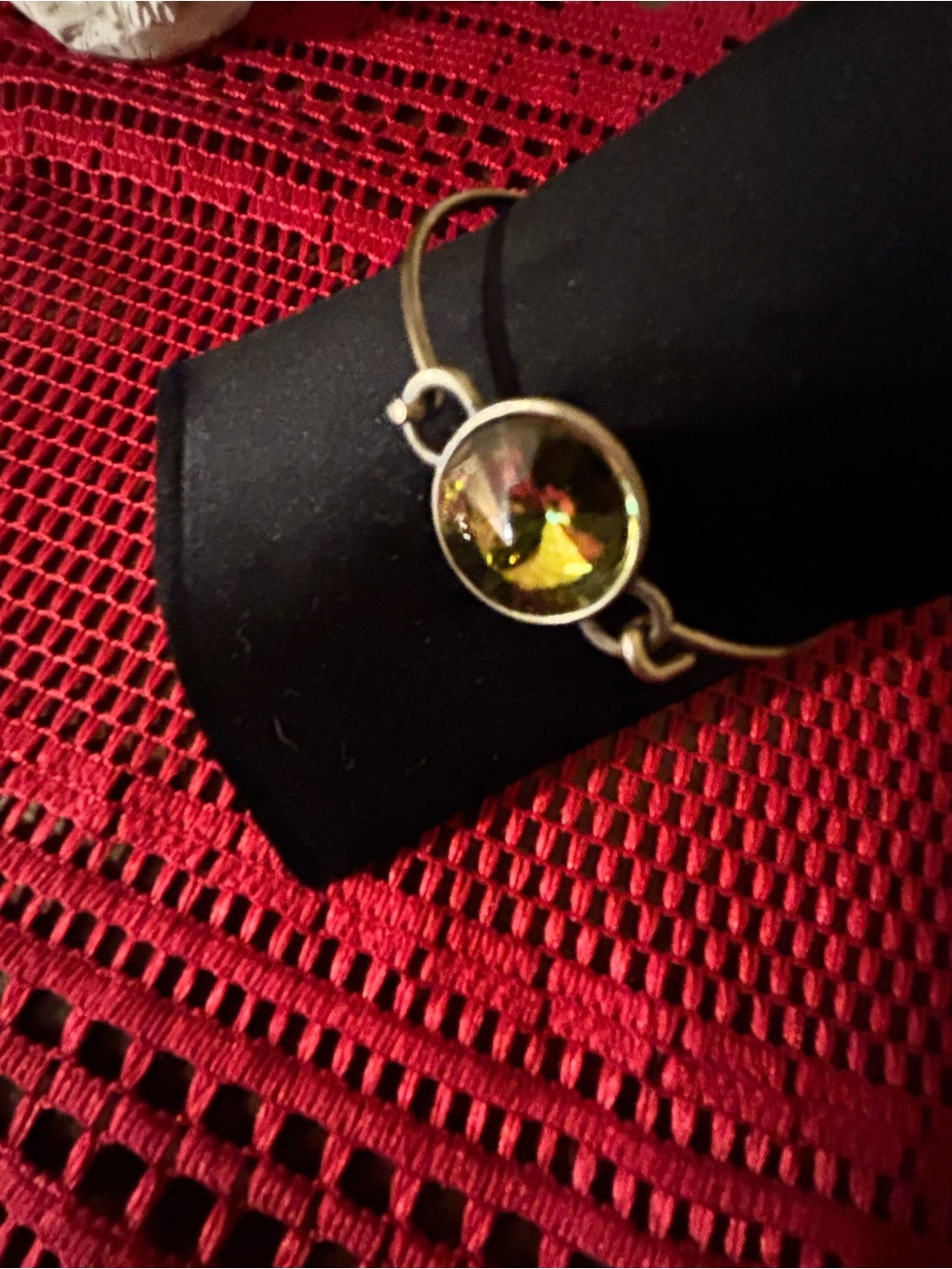 Plunder Gold Tone Bracelet with Yellow-Green Crystal
